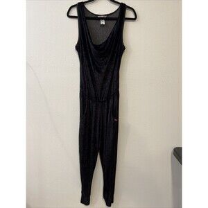 Hard‎ Tail Forever Black Velvet Velour Skinny Leg Drape Jumpsuit M Modern Goth
